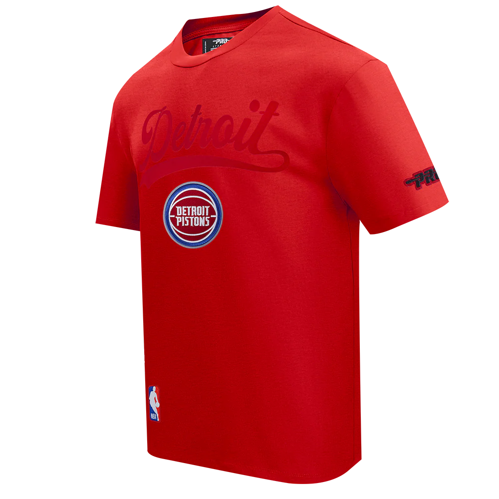 NBA DETROIT PISTONS LIVING LARGE MEN'S CJ DROP SHOULDER TEE (RED) - Image 3