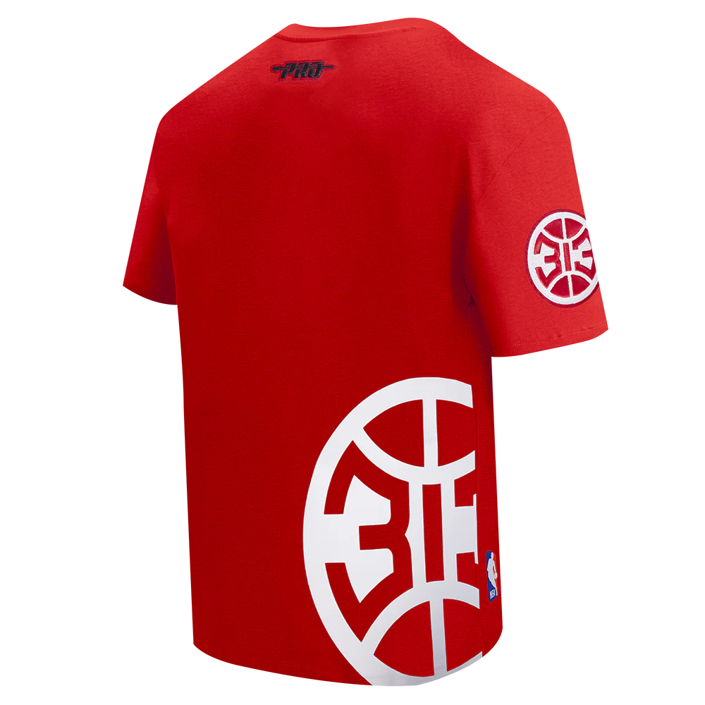 NBA DETROIT PISTONS LIVING LARGE MEN'S CJ DROP SHOULDER TEE (RED) - Image 4