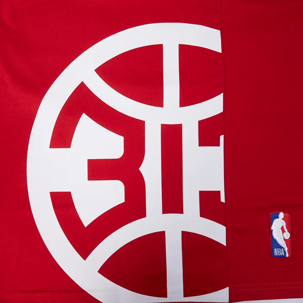 NBA DETROIT PISTONS LIVING LARGE MEN'S CJ DROP SHOULDER TEE (RED) - Image 6