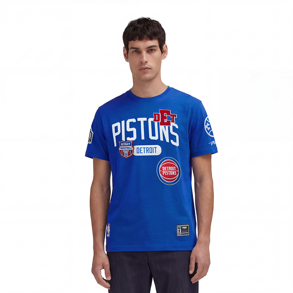 NBA DETROIT PISTONS LETTERMAN MEN'S S/S TEE (ROYAL BLUE)