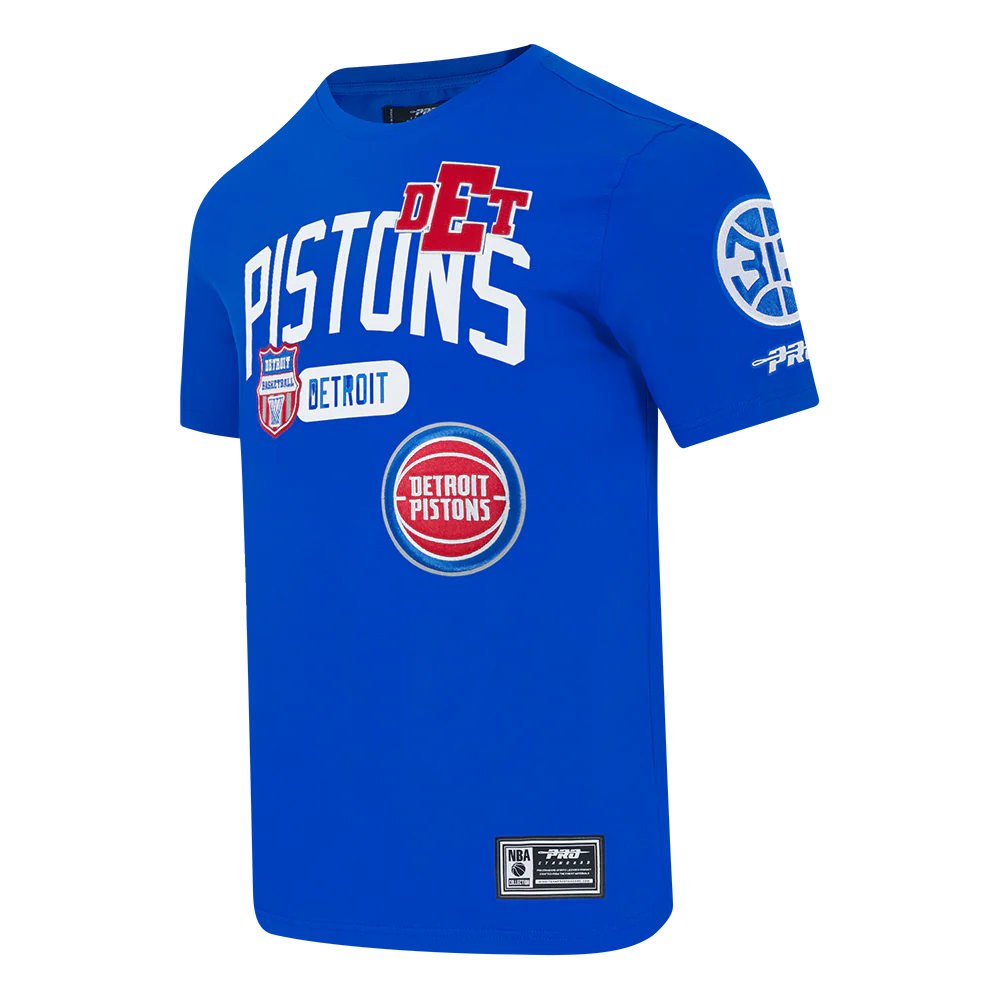 NBA DETROIT PISTONS LETTERMAN MEN'S S/S TEE (ROYAL BLUE) - Image 3