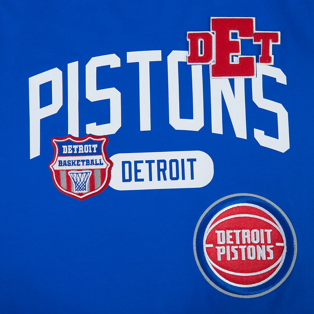 NBA DETROIT PISTONS LETTERMAN MEN'S S/S TEE (ROYAL BLUE) - Image 7