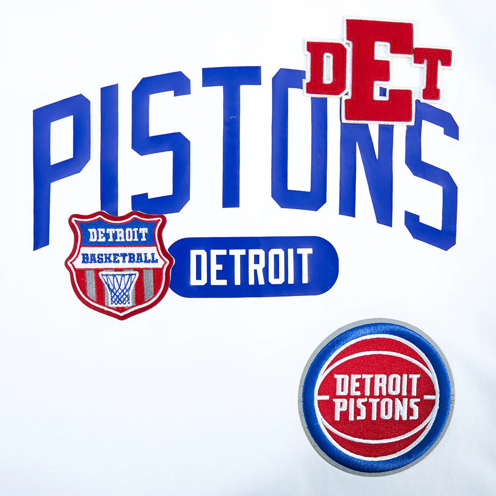 NBA DETROIT PISTONS LETTERMAN MEN'S S/S TEE (WHITE) - Image 7