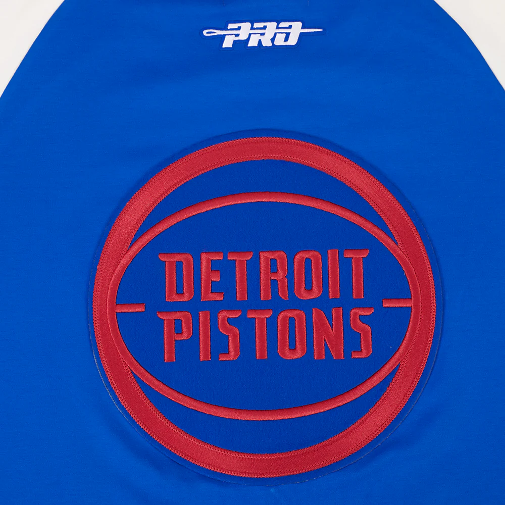 NBA DETROIT PISTONS FIRST TEAM MEN'S RAGLAN TEE (EGGSHELL/ROYAL BLUE) - Image 5