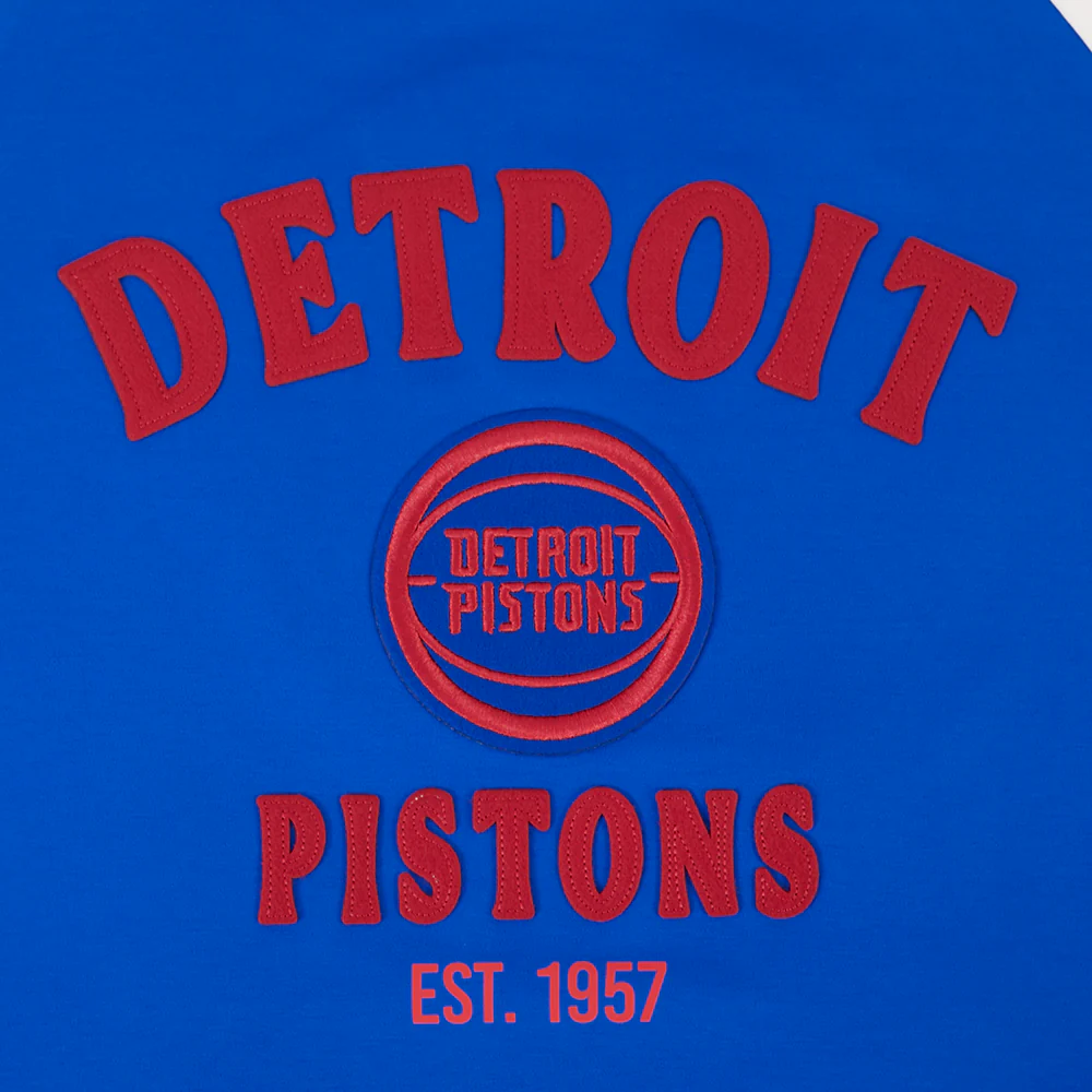 NBA DETROIT PISTONS FIRST TEAM MEN'S RAGLAN TEE (EGGSHELL/ROYAL BLUE) - Image 6