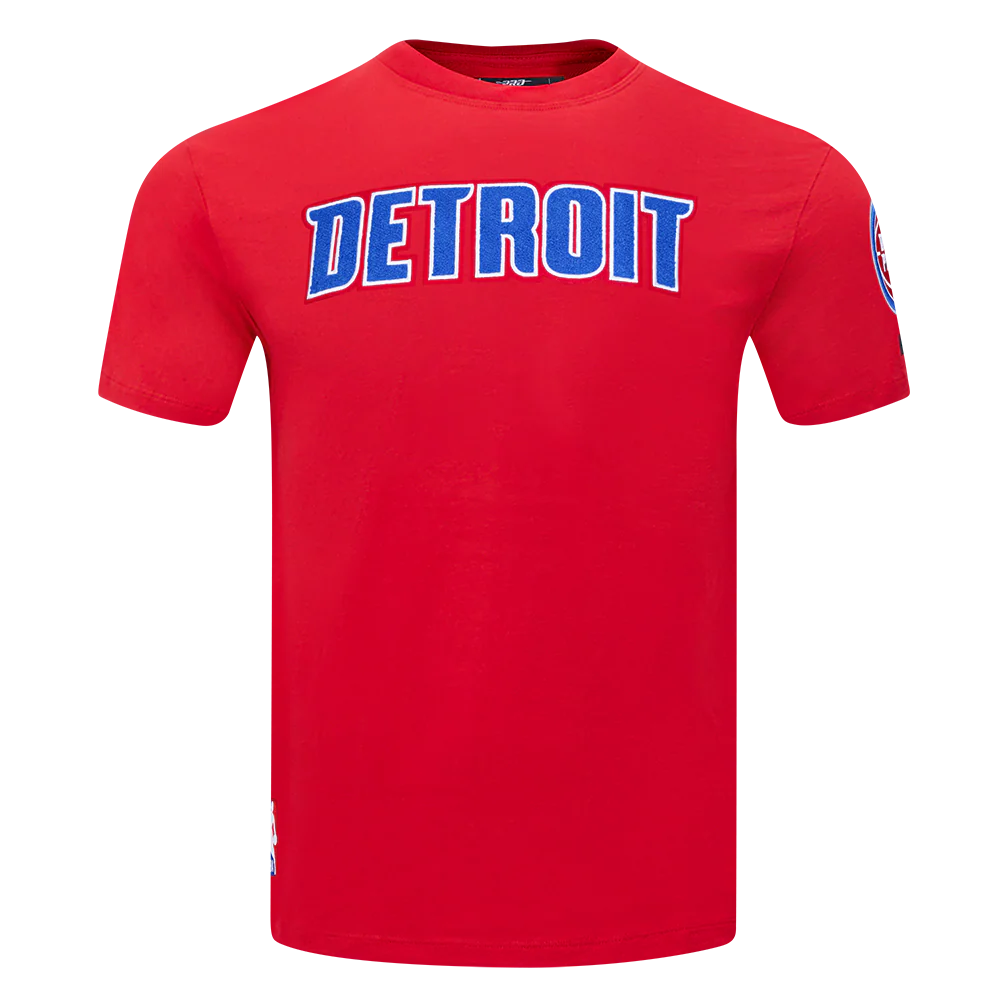 NBA DETROIT PISTONS CLASSIC CHENILLE MEN'S TEE (RED)