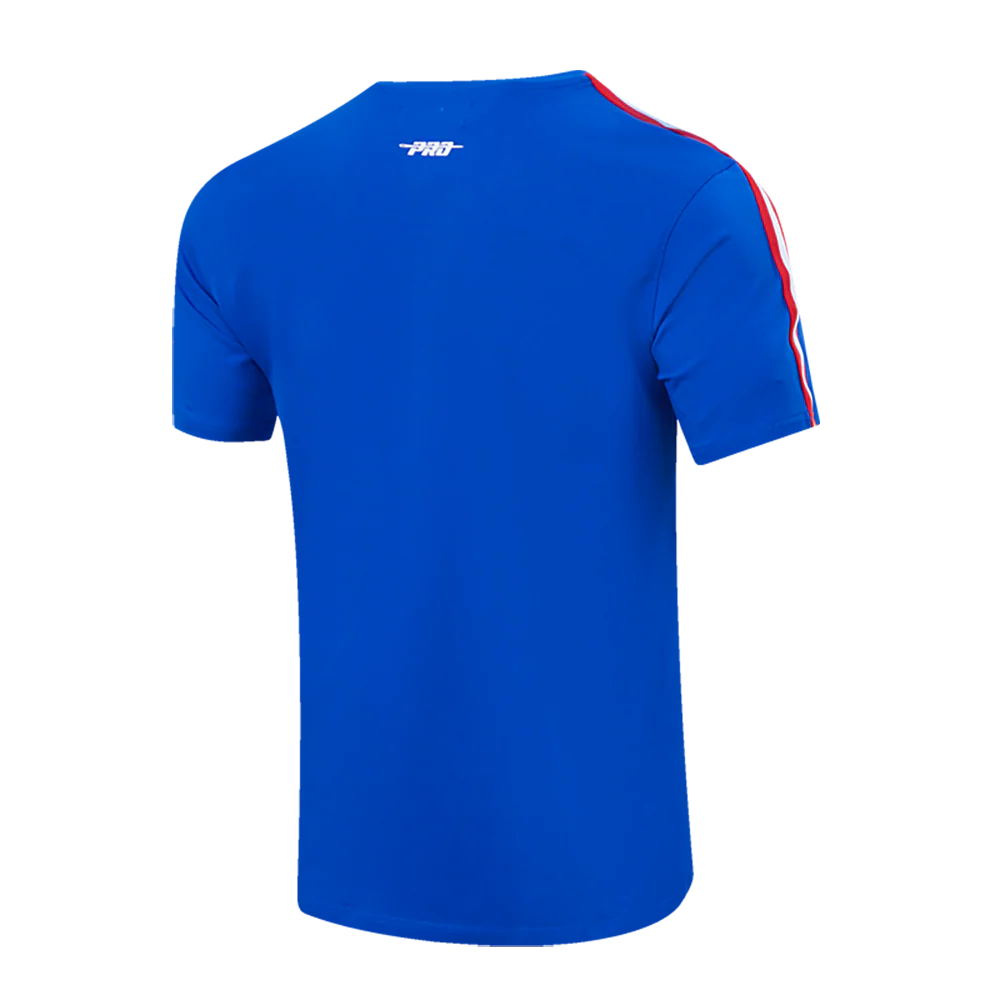 NBA DETROIT PISTONS RETRO CLASSIC MEN'S STRIPED TEE (ROYAL BLUE/RED) - Image 4