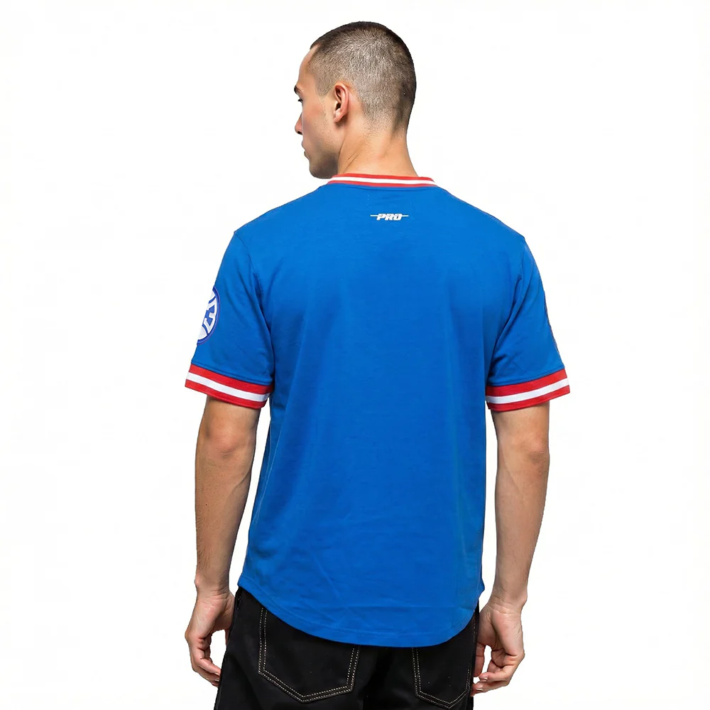NBA DETROIT PISTONS RETRO CLASSIC MEN'S TEE (ROYAL BLUE/RED) - Image 2