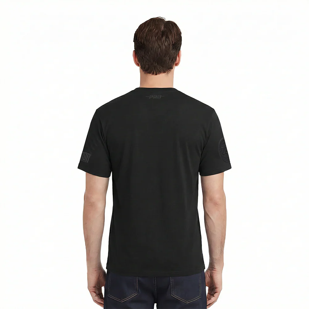 NBA DETROIT PISTONS NEUTRAL MEN'S COTTON JERSEY DROP SHOULDER TEE (BLACK) - Image 2