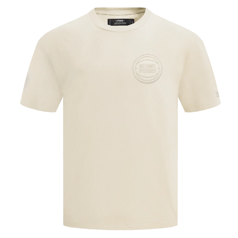NBA DETROIT PISTONS NEUTRAL MEN'S COTTON JERSEY DROP SHOULDER TEE (EGGSHELL) - Image 3