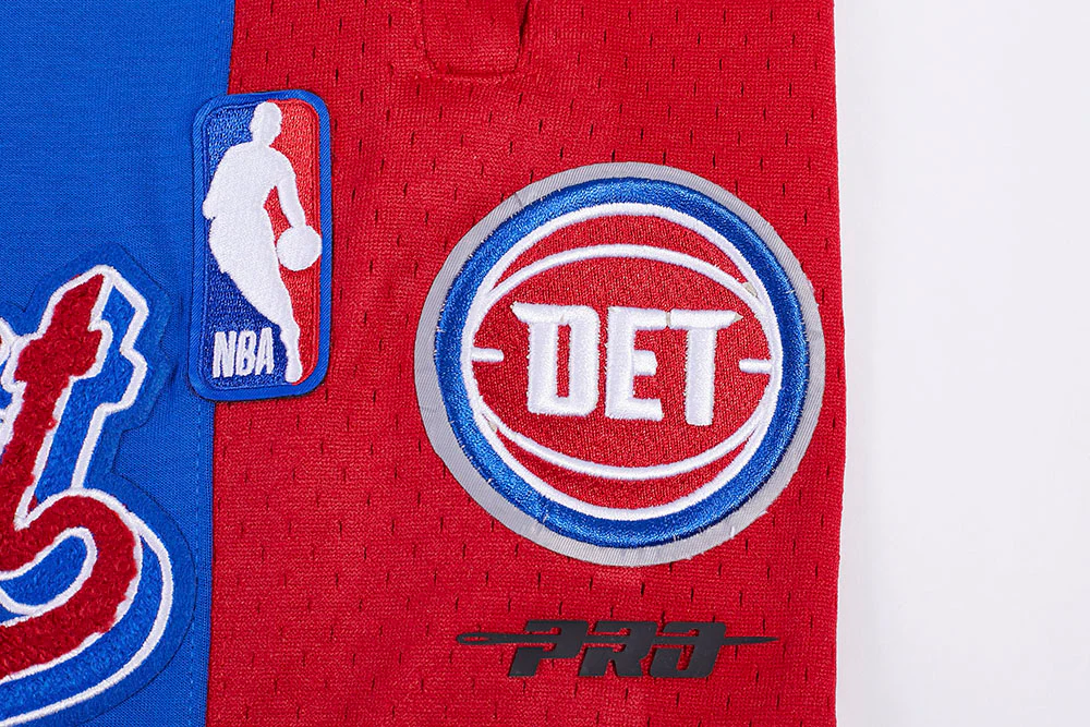 NBA DETROIT PISTONS SCRIPT TAIL MEN'S DOUBLE KNIT 2.0 SHORT (ROYAL BLUE/RED) - Image 5
