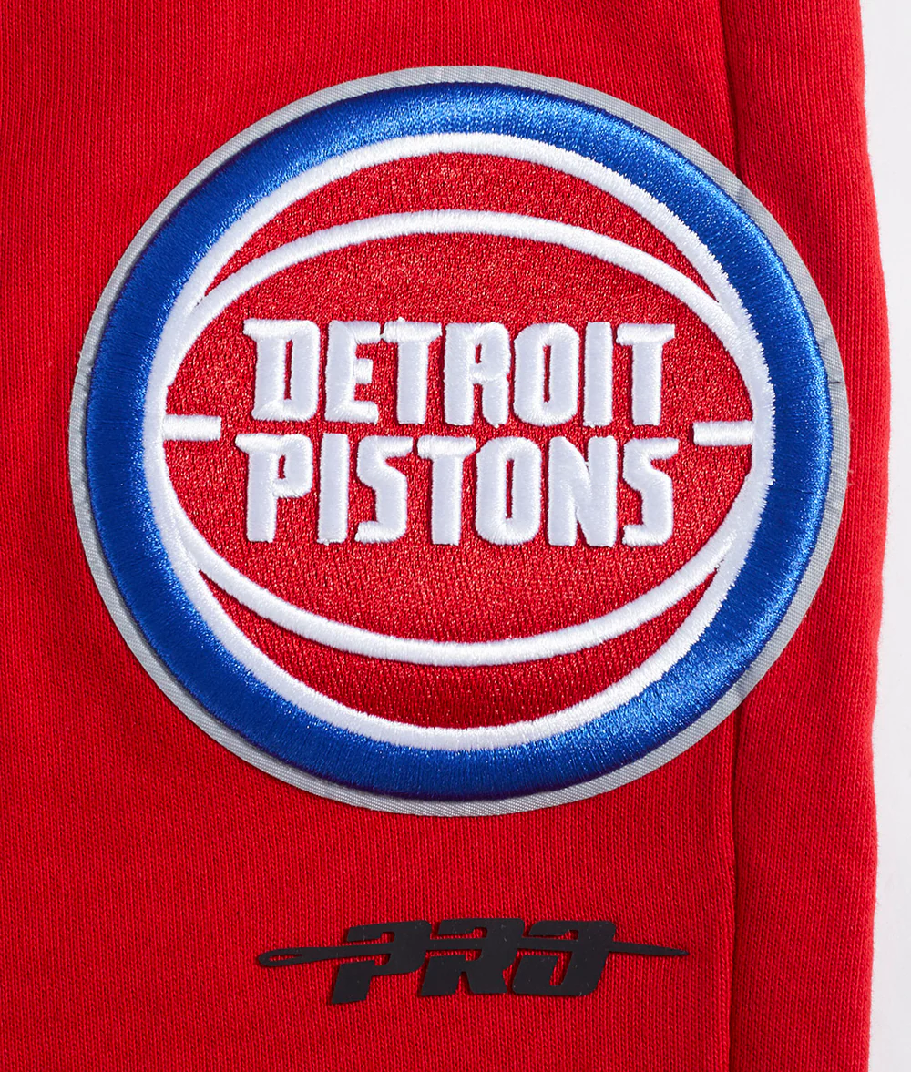 NBA DETROIT PISTONS SCRIPT TAIL MEN'S RIB FLEECE SWEATPANT (RED) - Image 5