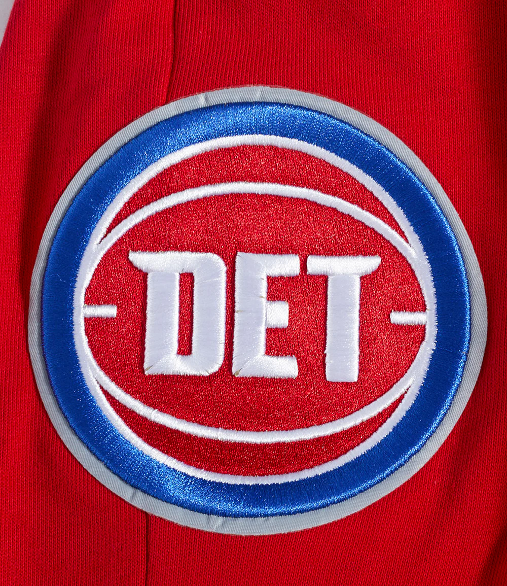 NBA DETROIT PISTONS SCRIPT TAIL MEN'S RIB FLEECE SWEATPANT (RED) - Image 7