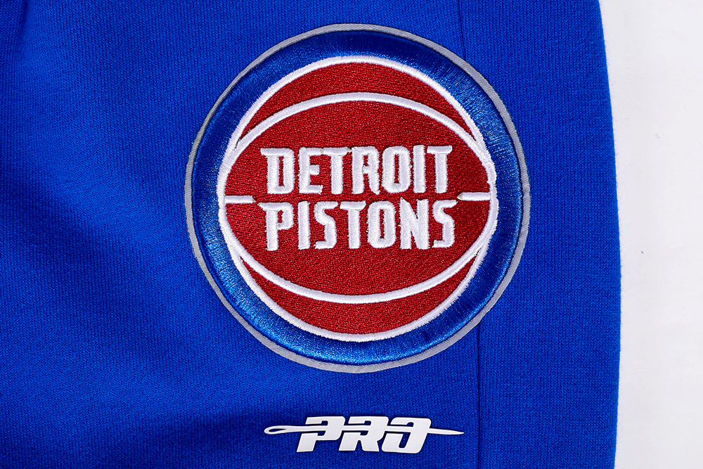 NBA DETROIT PISTONS SCRIPT TAIL MEN'S RIB FLEECE SWEATPANT (ROYAL BLUE/RED) - Image 6