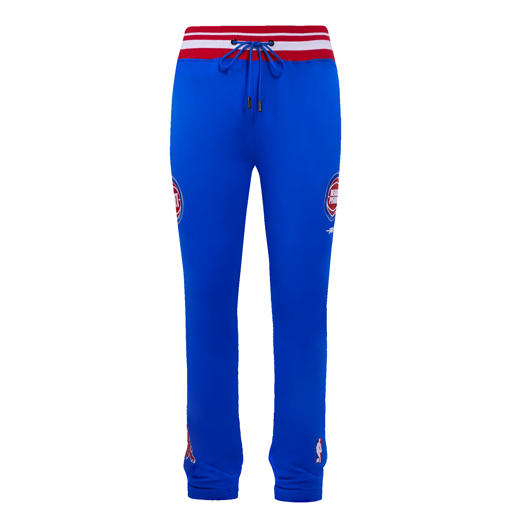 NBA DETROIT PISTONS SCRIPT TAIL MEN'S RIB FLEECE SWEATPANT (ROYAL BLUE/RED) - Image 8