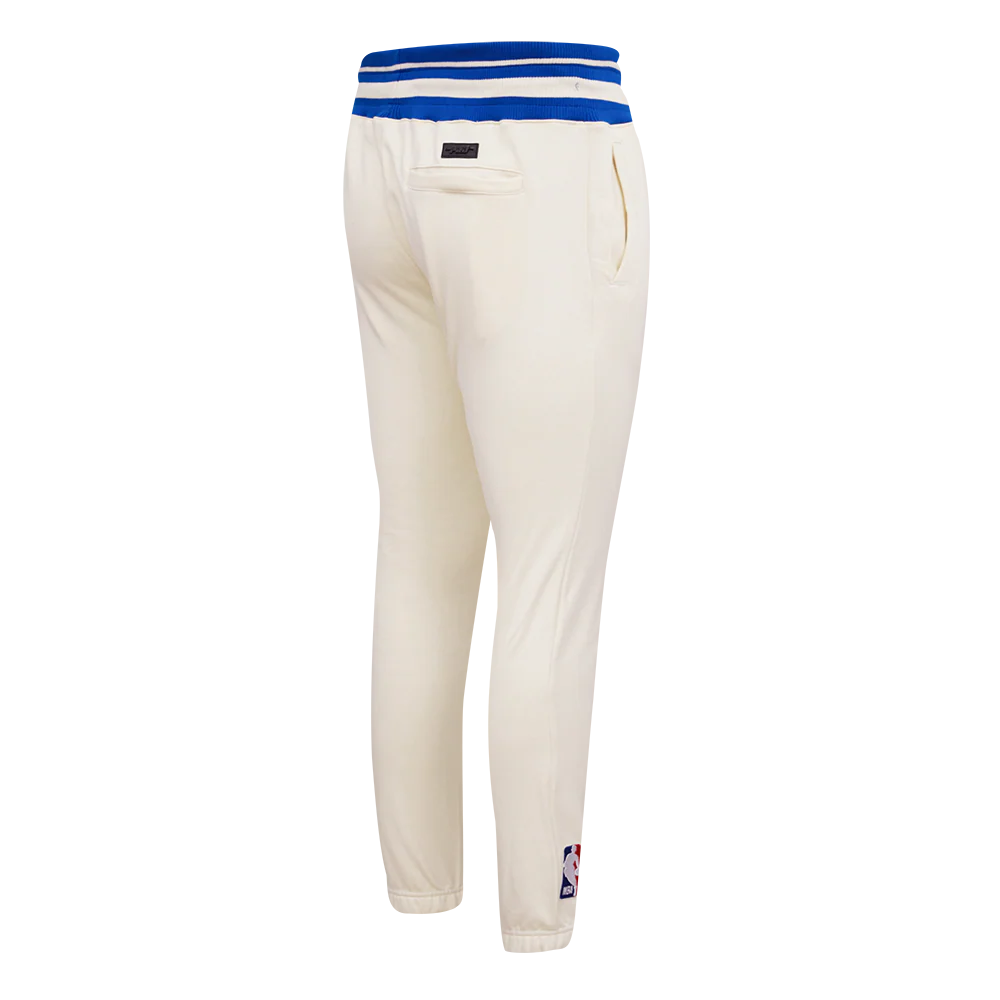 NBA DETROIT PISTONS RETRO CLASSIC MEN'S SWEATPANT (EGGSHELL/ ROYAL BLUE) - Image 4
