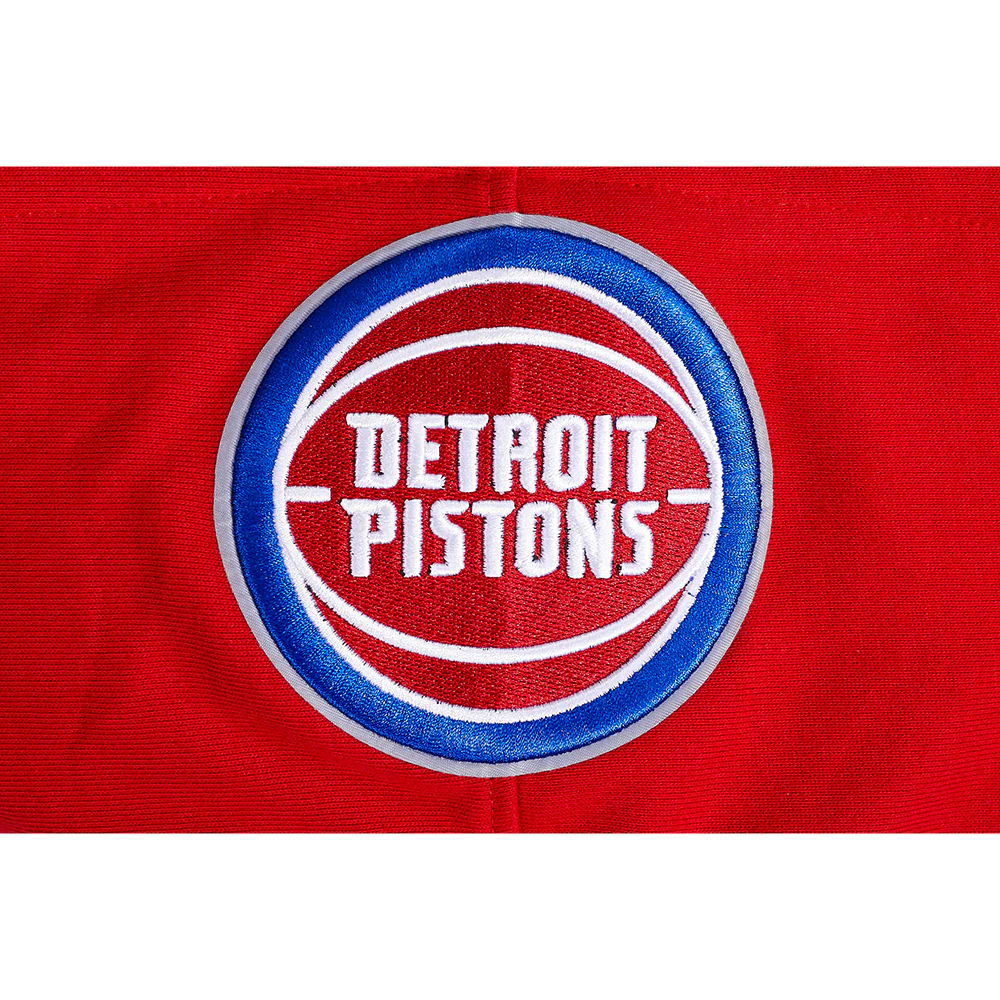 NBA DETROIT PISTONS SCRIPT TAIL MEN'S RIB FLEECE PULLOVER HOODIE (RED) - Image 12