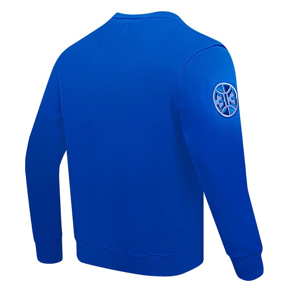 NBA DETROIT PISTONS OLD ENGLISH MEN'S CREWNECK (ROYAL BLUE) - Image 4