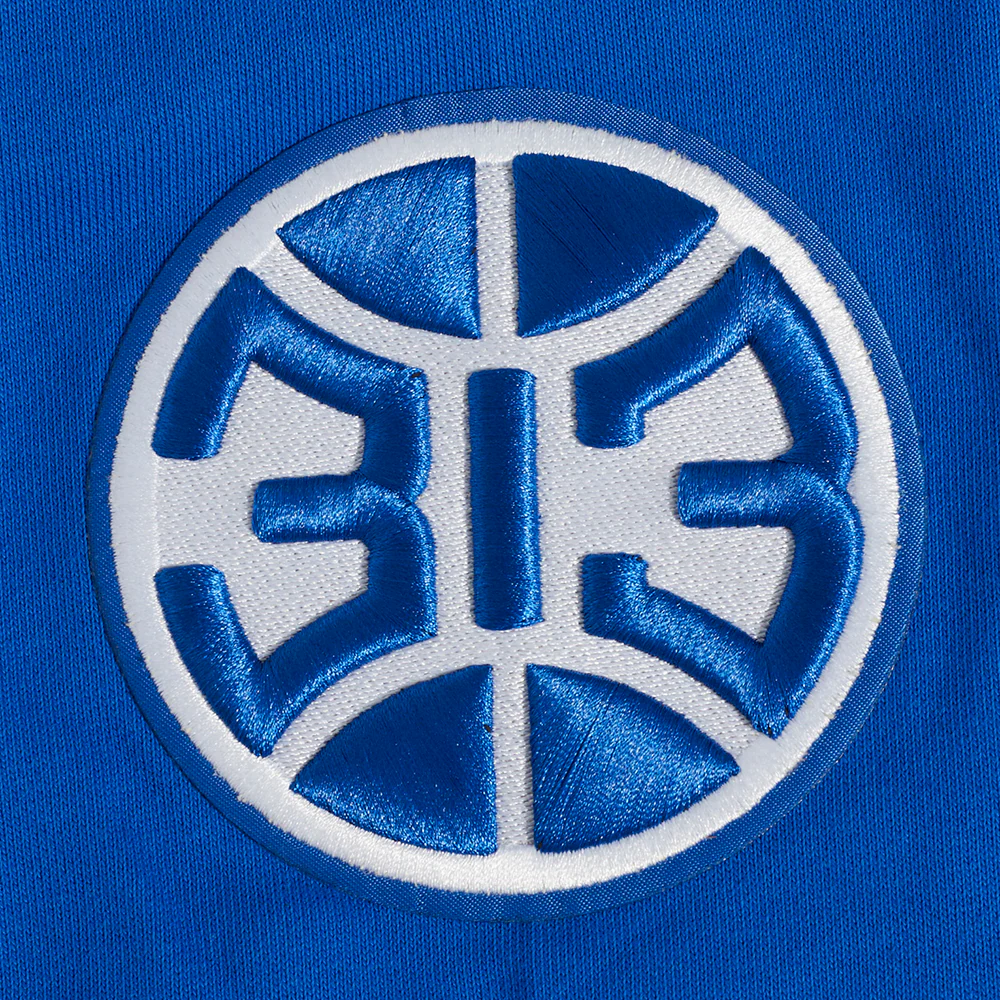 NBA DETROIT PISTONS OLD ENGLISH MEN'S PULLOVER HOODIE (ROYAL BLUE) - Image 8