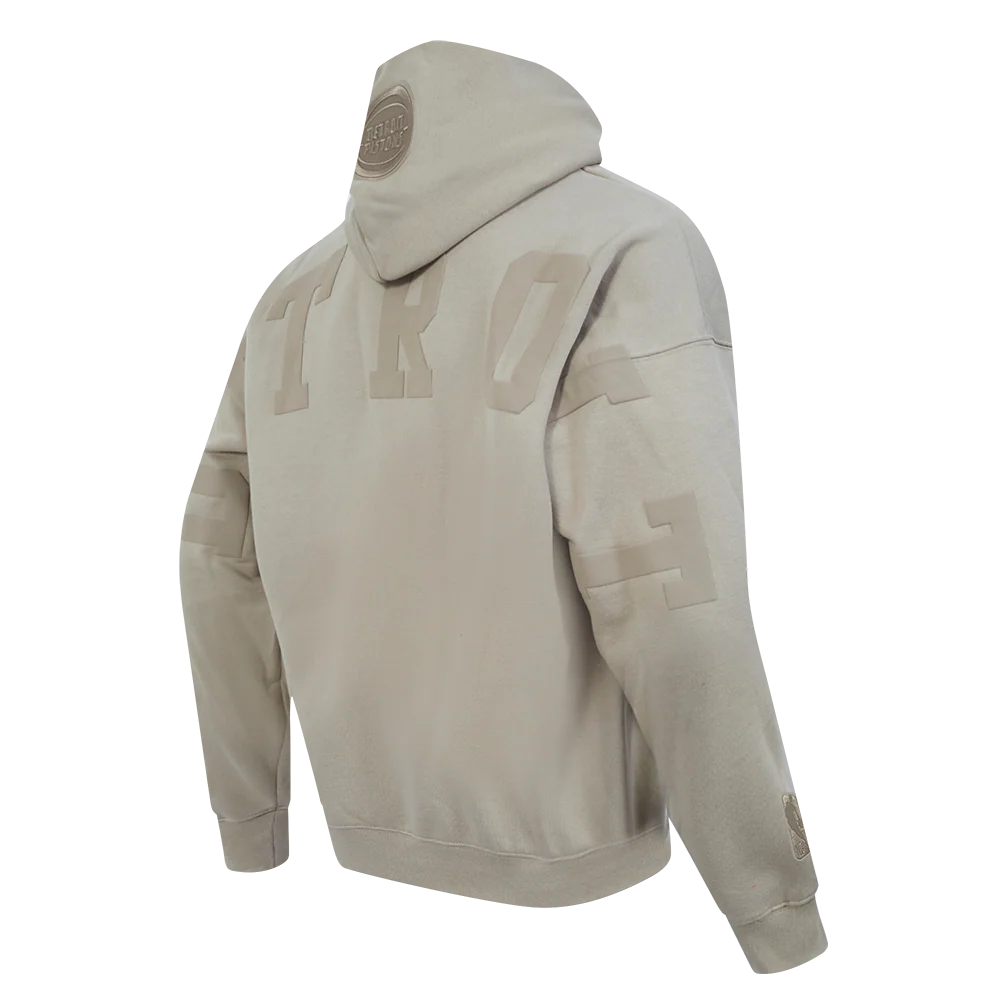 NBA DETROIT PISTONS WINGSPAN MEN'S DROP SHOULDER FLEECE PULLOVER HOODIE (TAUPE) - Image 6