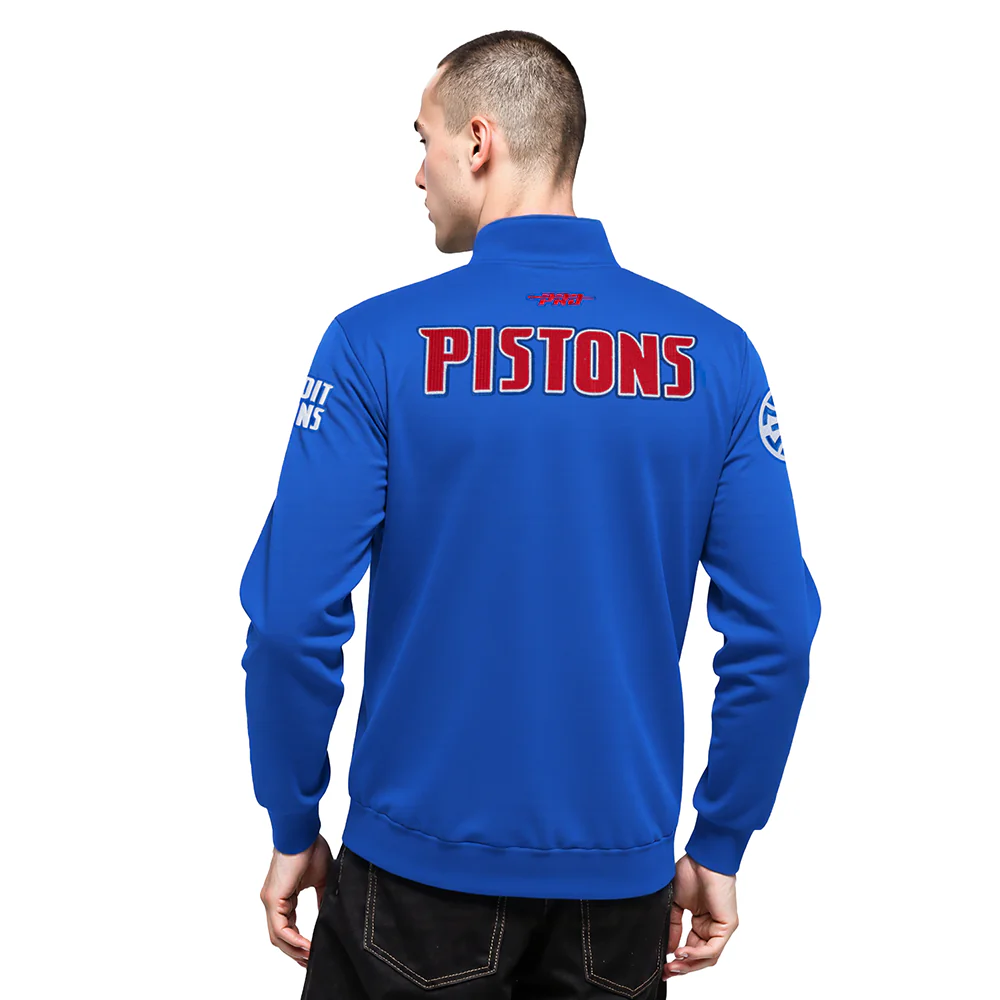 NBA DETROIT PISTONS CITY ARCH MEN'S FLC 1/4 ZIP (ROYAL BLUE) - Image 2