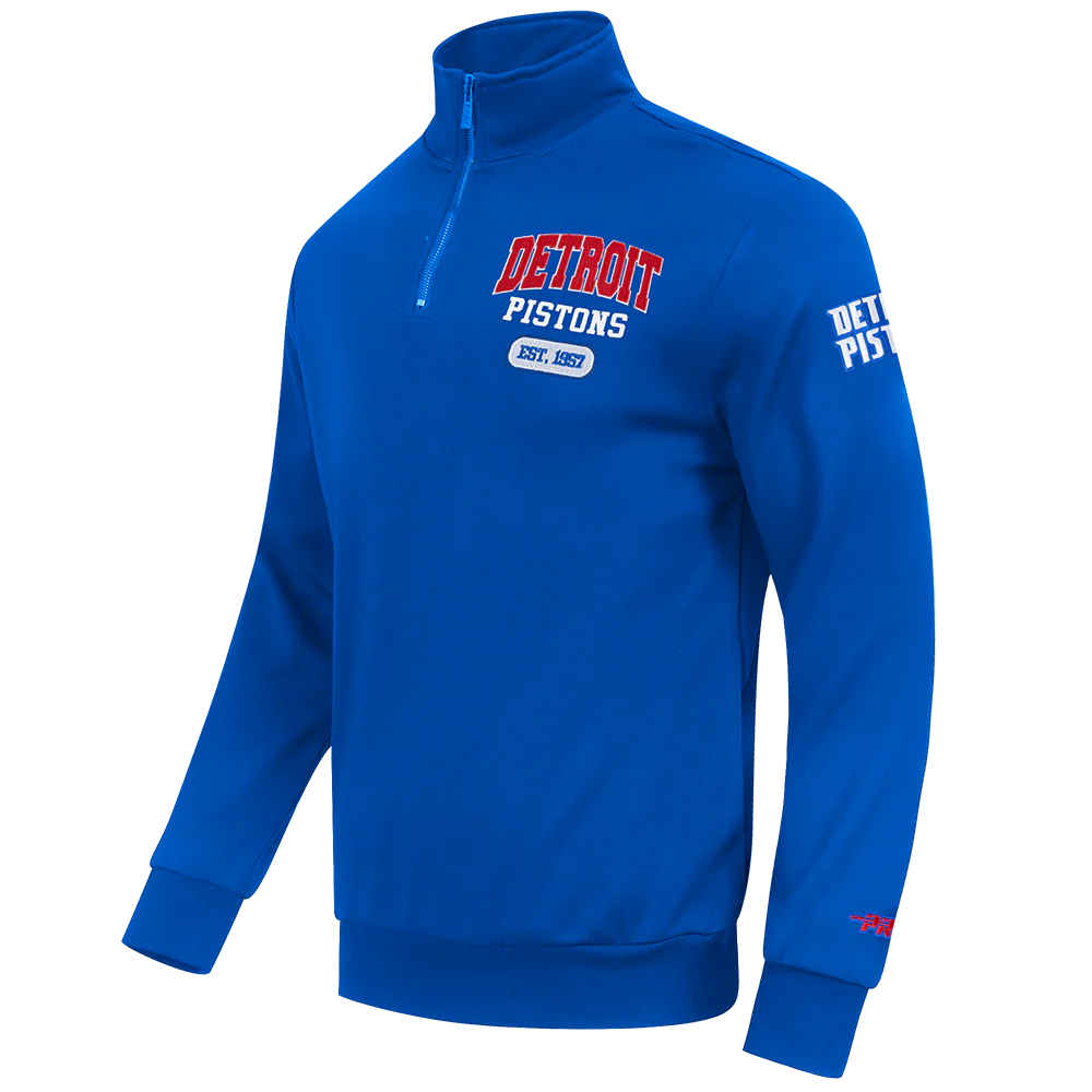 NBA DETROIT PISTONS CITY ARCH MEN'S FLC 1/4 ZIP (ROYAL BLUE) - Image 3