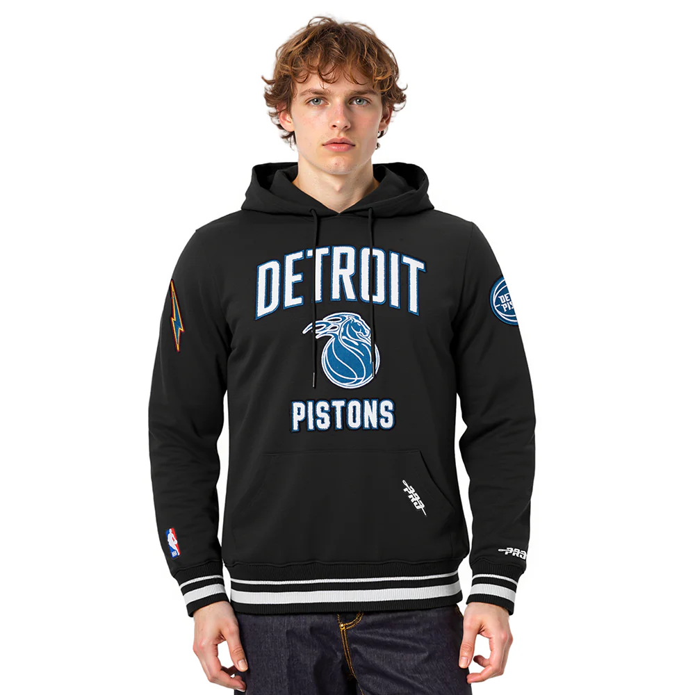 NBA DETROIT PISTONS CITY EDITION 25-26 MEN'S RIB FLC PO HOODIE (BLACK)