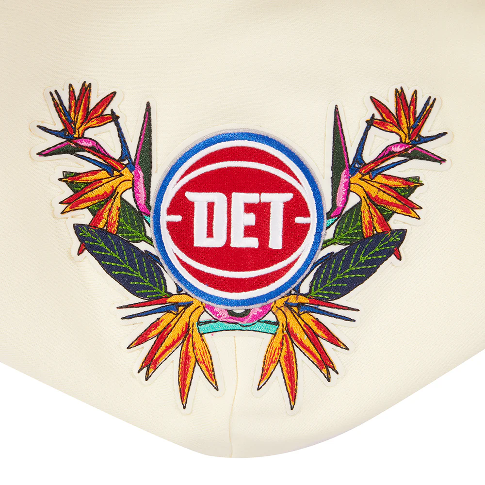 NBA DETROIT PISTONS PARADISE MEN'S PULL OVER HOODIE (EGGSHELL) - Image 5
