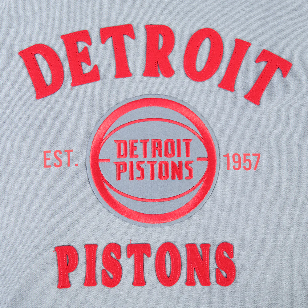 NBA DETROIT PISTONS FIRST TEAM MEN'S PULL OVER HOODIE (WASHED GREY) - Image 7