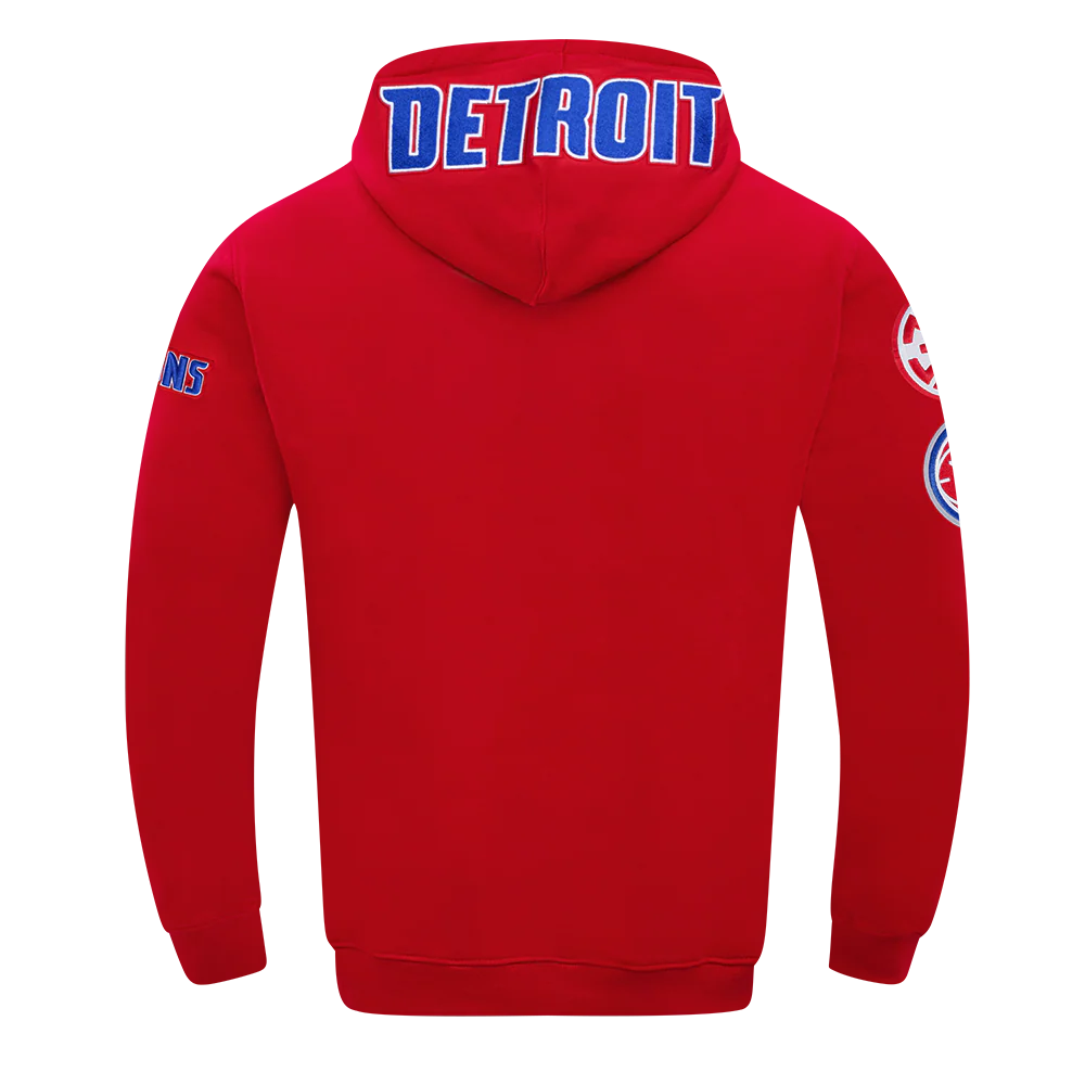NBA DETROIT PISTONS CLASSIC MEN'S CHENILLE DK PO HOODIE (RED) - Image 3
