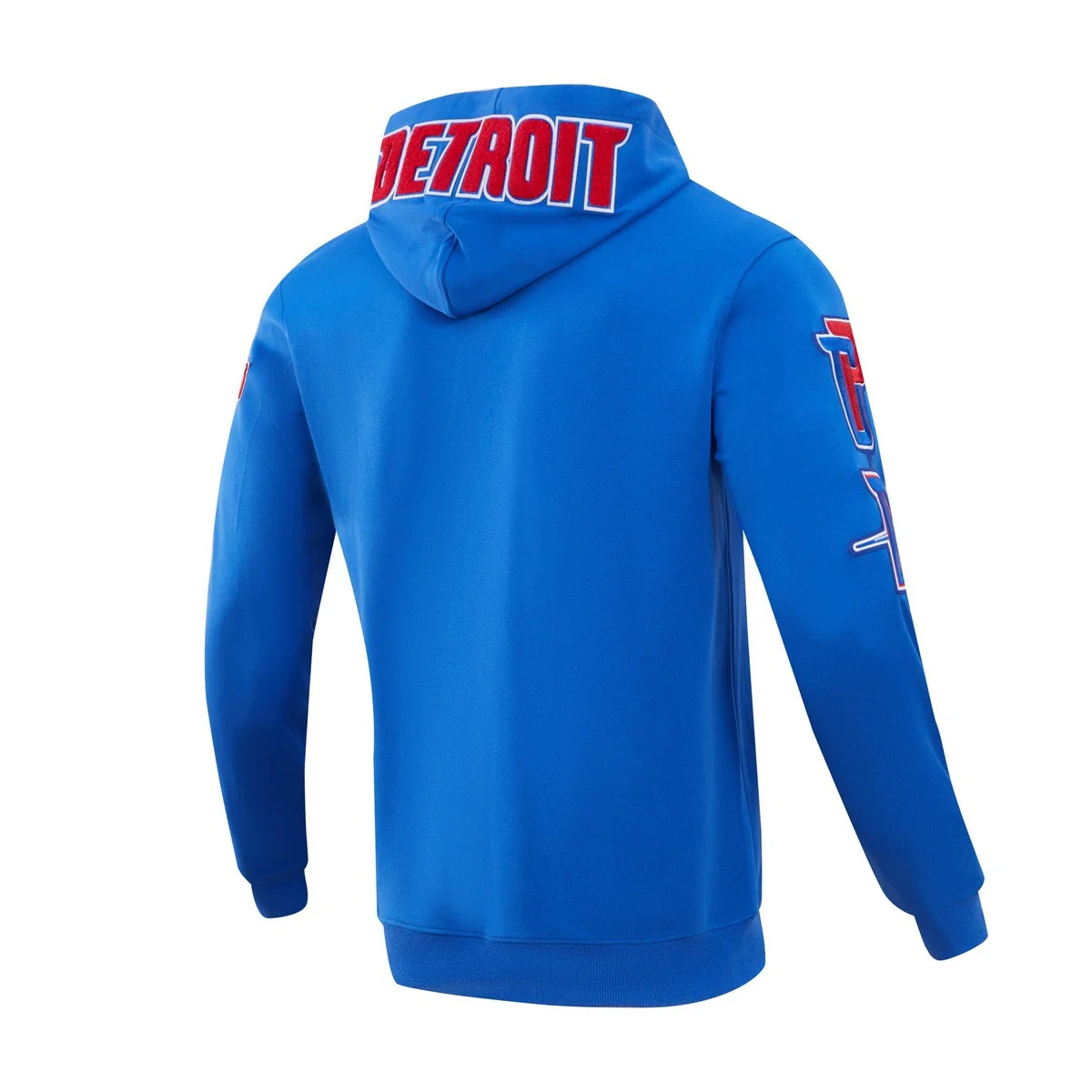 NBA DETROIT PISTONS CLASSIC CHENILLE MEN'S PULLOVER HOODIE (ROYAL BLUE) - Image 5
