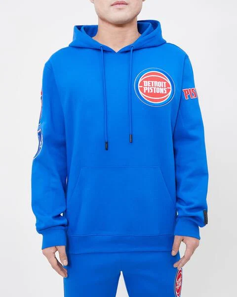 NBA DETROIT PISTONS CLASSIC CHENILLE MEN'S PULLOVER HOODIE (ROYAL BLUE) - Image 8