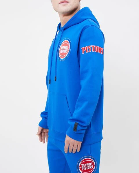 NBA DETROIT PISTONS CLASSIC CHENILLE MEN'S PULLOVER HOODIE (ROYAL BLUE) - Image 9