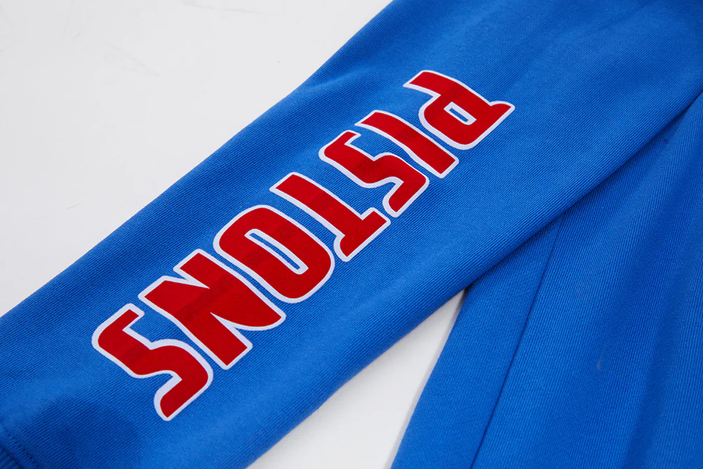 NBA DETROIT PISTONS CLASSIC BRISTLE MEN'S PULL OVER HOODIE (ROYAL BLUE) - Image 5