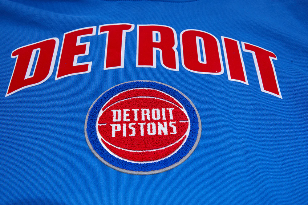 NBA DETROIT PISTONS CLASSIC BRISTLE MEN'S PULL OVER HOODIE (ROYAL BLUE) - Image 7