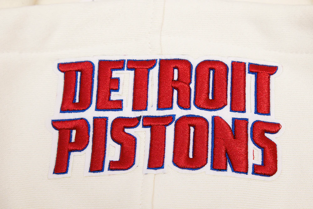 NBA DETROIT PISTONS RETRO CLASSIC MEN'S PULLOVER HOODIE (EGGSHELL/ ROYAL BLUE) - Image 7