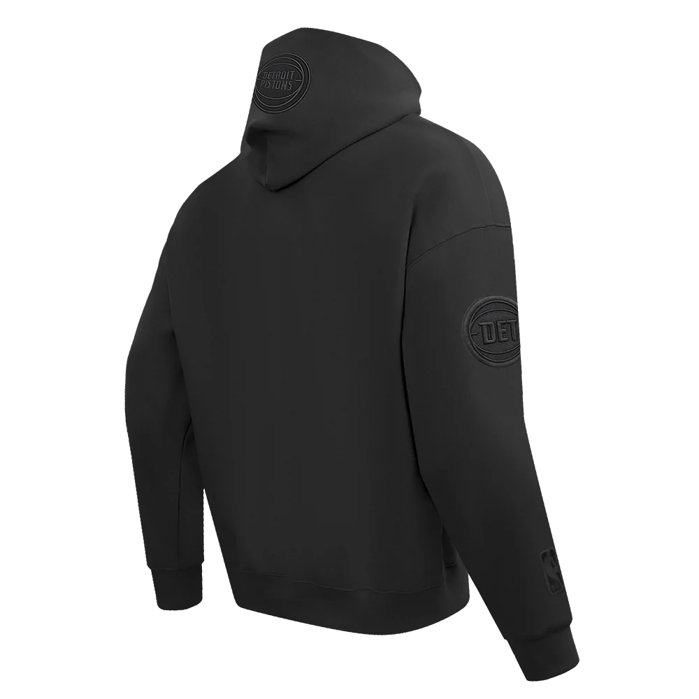 NBA DETROIT PISTONS NEUTRAL DROP SHOULDER FLEECE PULLOVER HOODIE (BLACK) - Image 5