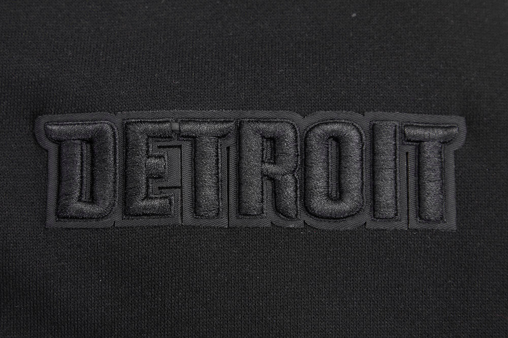 NBA DETROIT PISTONS NEUTRAL DROP SHOULDER FLEECE PULLOVER HOODIE (BLACK) - Image 9