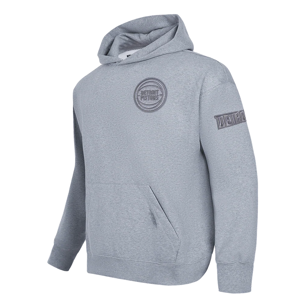 NBA DETROIT PISTONS NEUTRAL MEN'S DROP SHOULDER PULLOVER HOODIE (DARK HEATHER GRAY) - Image 4