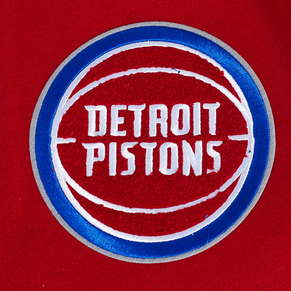NBA DETROIT PISTONS SCRIPT TAIL MEN'S RIB WOOL VARSITY (RED/WHITE) - Image 5
