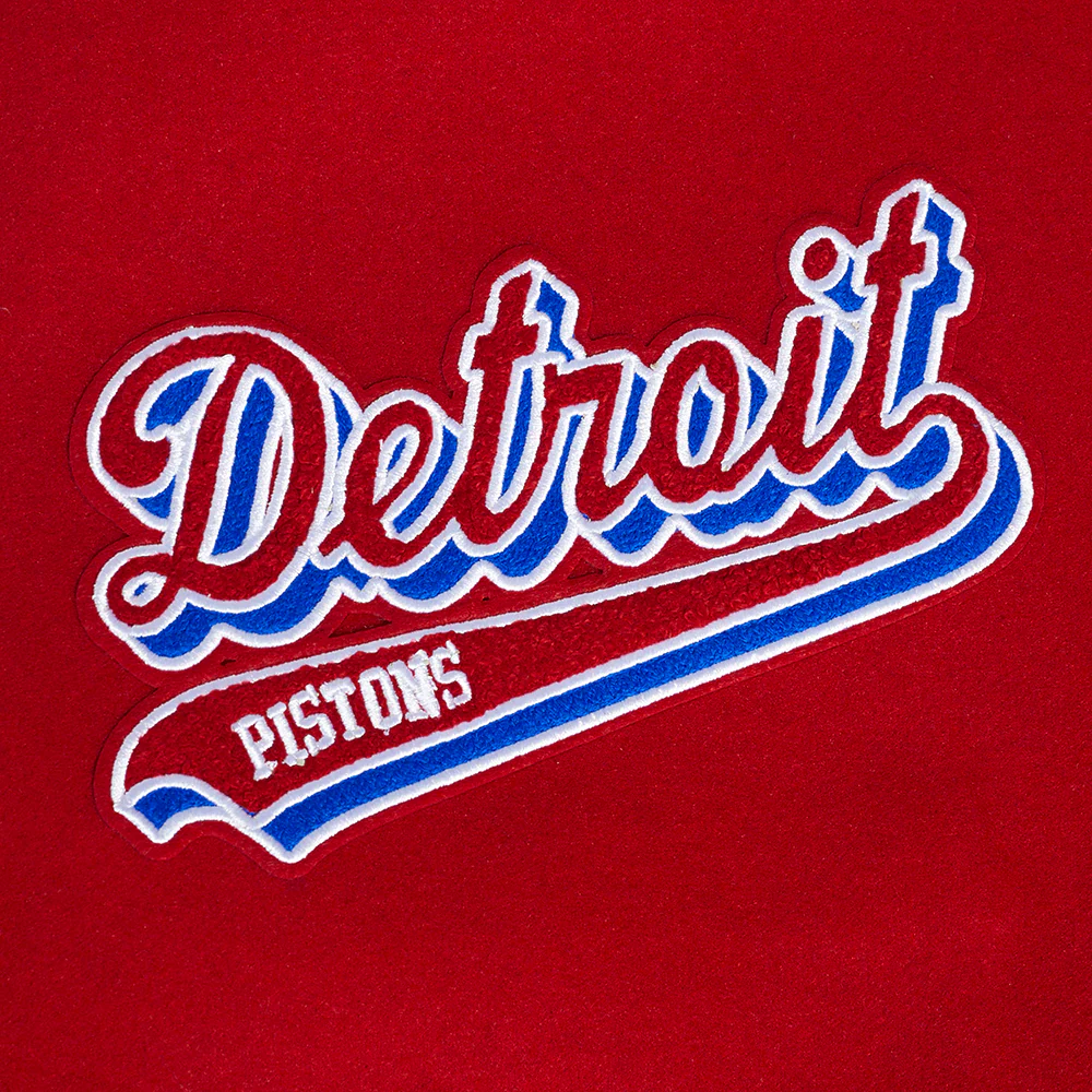 NBA DETROIT PISTONS SCRIPT TAIL MEN'S RIB WOOL VARSITY (RED/WHITE) - Image 6