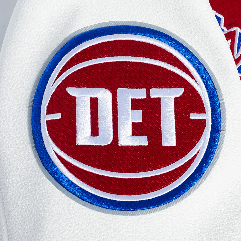 NBA DETROIT PISTONS SCRIPT TAIL MEN'S RIB WOOL VARSITY (RED/WHITE) - Image 7