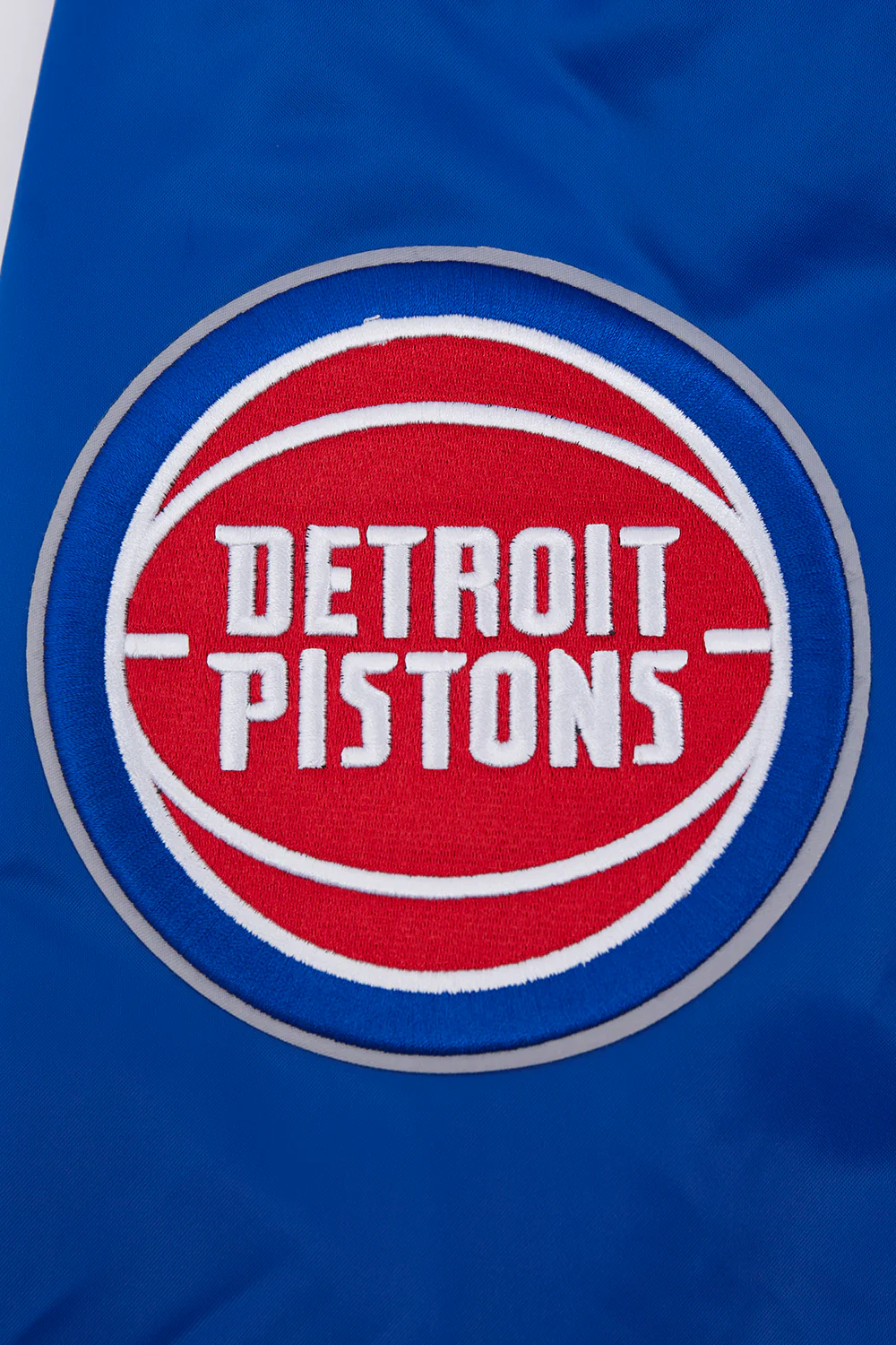 NBA DETROIT PISTONS SCRIPT TAIL MEN'S SATIN JACKET (ROYAL BLUE/RED) - Image 7