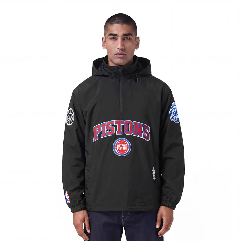 NBA DETROIT PISTONS PRE GAME MEN'S JACKET (BLACK) - Image 3