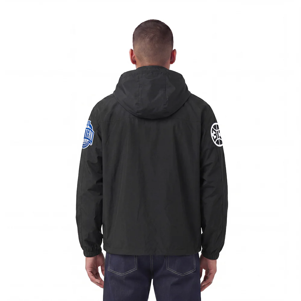 NBA DETROIT PISTONS PRE GAME MEN'S JACKET (BLACK) - Image 4