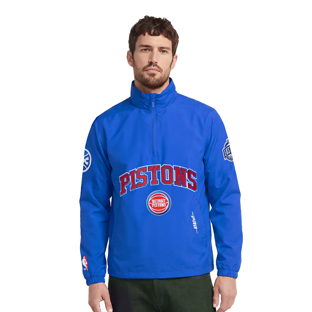 NBA DETROIT PISTONS PRE GAME MEN'S JACKET (ROYAL BLUE)