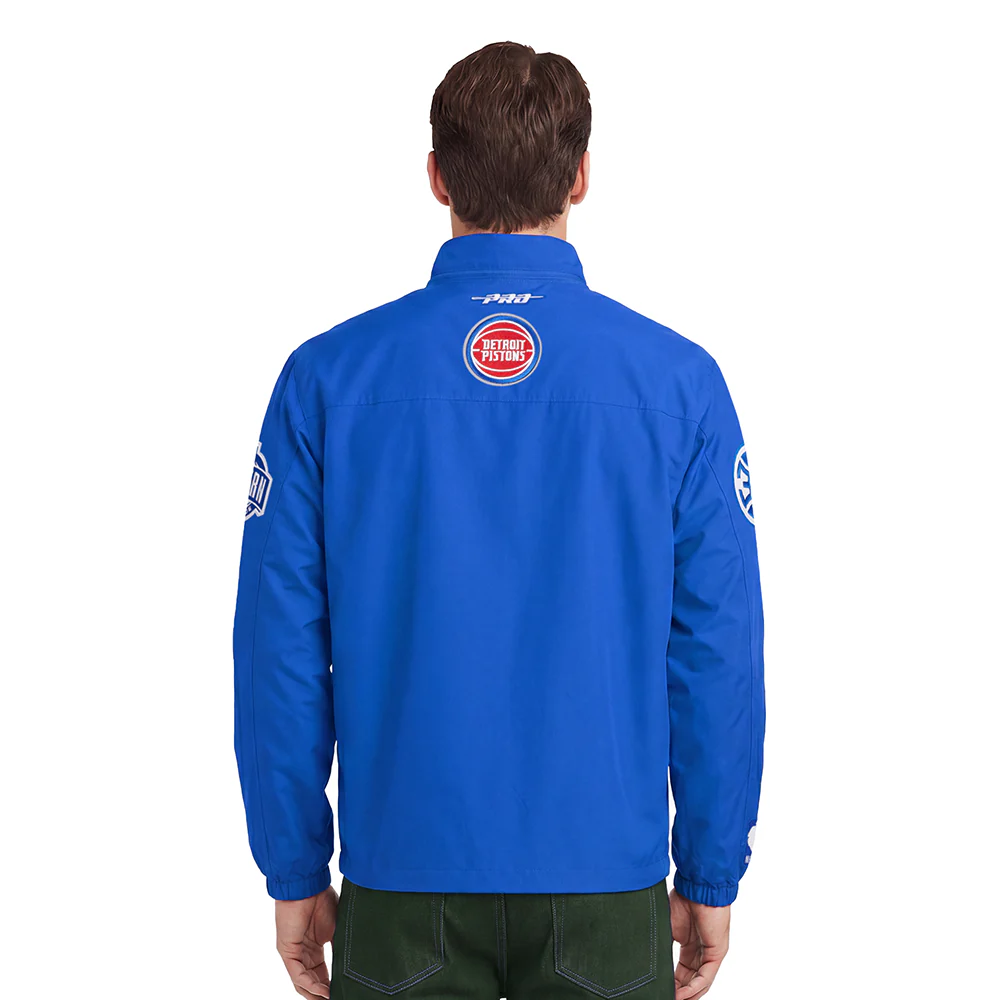 NBA DETROIT PISTONS PRE GAME MEN'S JACKET (ROYAL BLUE) - Image 2