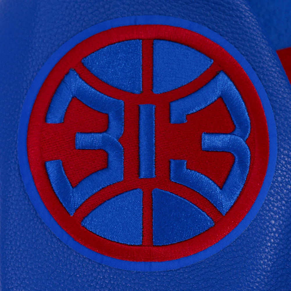 NBA DETROIT PISTONS FIRST TEAM MEN'S VARSITY JACKET (ROYAL BLUE) - Image 8