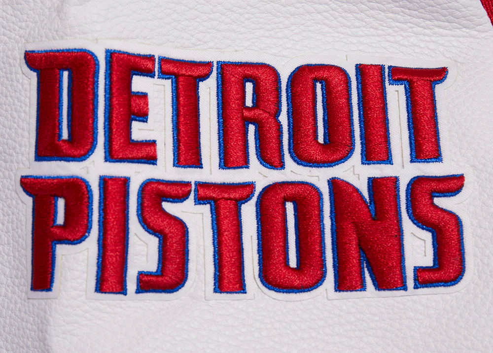 NBA DETROIT PISTONS RETRO CLASSIC MEN'S RIB WOOL VARSITY JACKET (ROYAL/RED) - Image 9