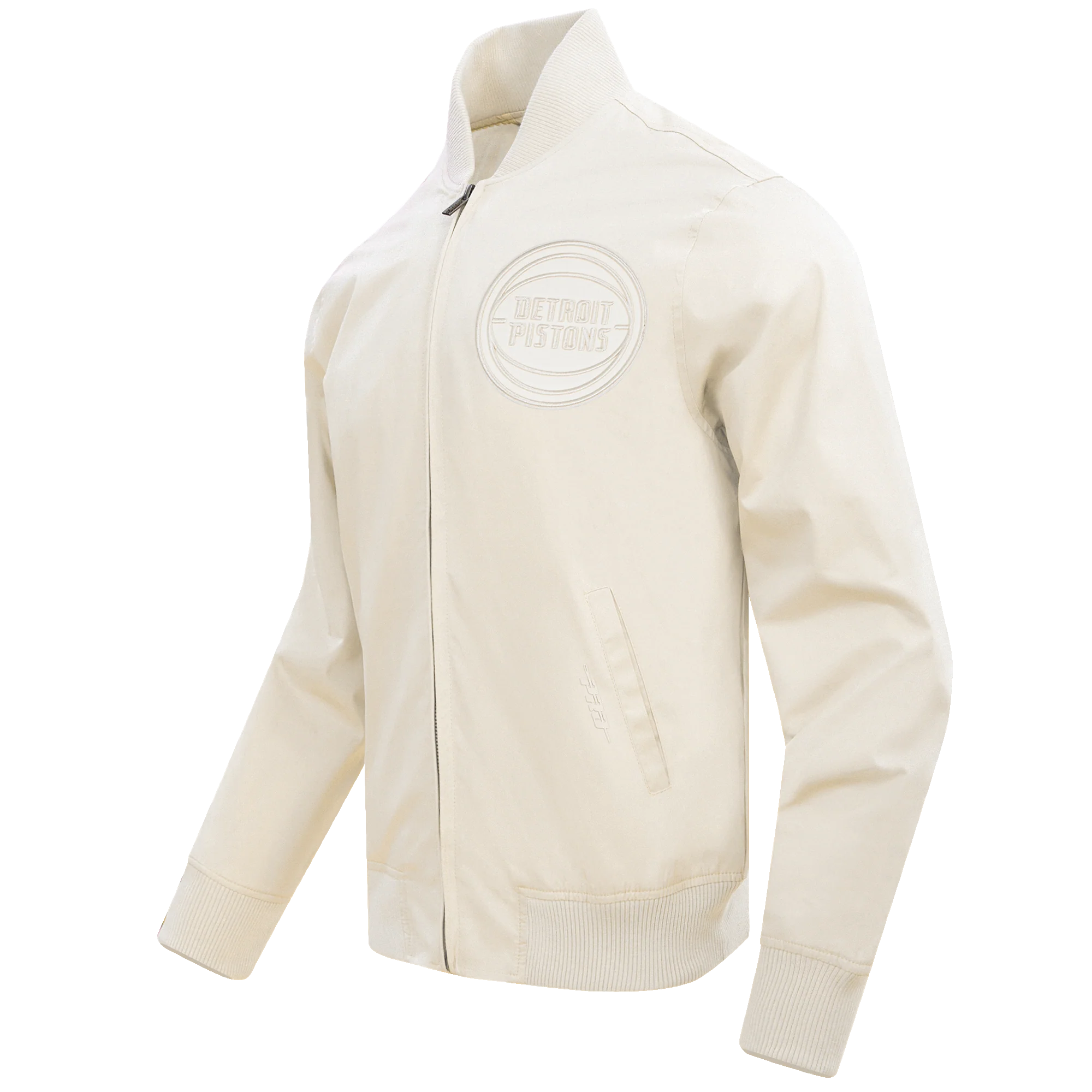 NBA DETROIT PISTONS NEUTRAL MEN'S TWILL JACKET (EGGSHELL) - Image 2